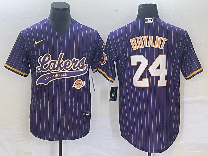 Nike 2023 Men Los Angeles Lakers 24 Bryant purple NBA Jersey style 1